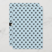 青と黒のドット ベビーシャワー 招待状 (正面/裏面)