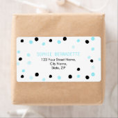 青と黒のドット ラベル (インサイチュ)