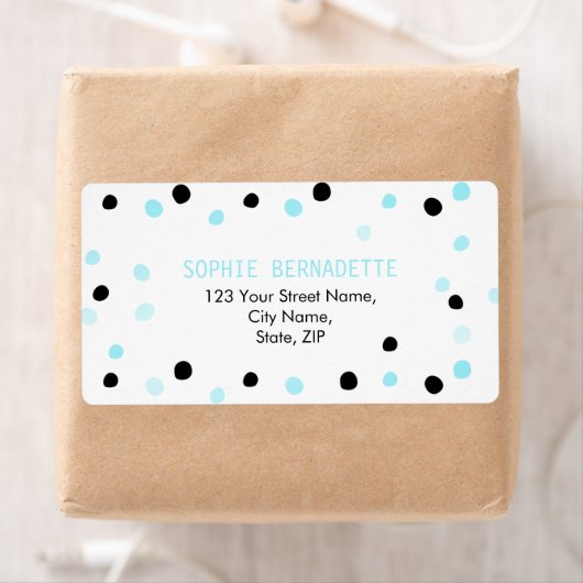 青と黒のドット ラベル (インサイチュ)