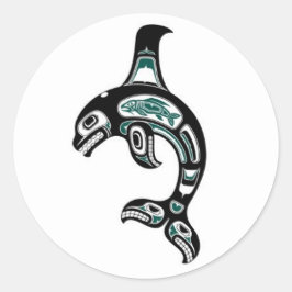 青と黒のハイダスピリットキラークジラ ラウンドシール