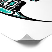 青と黒のハイダスピリットバタフライ ポスター (角)