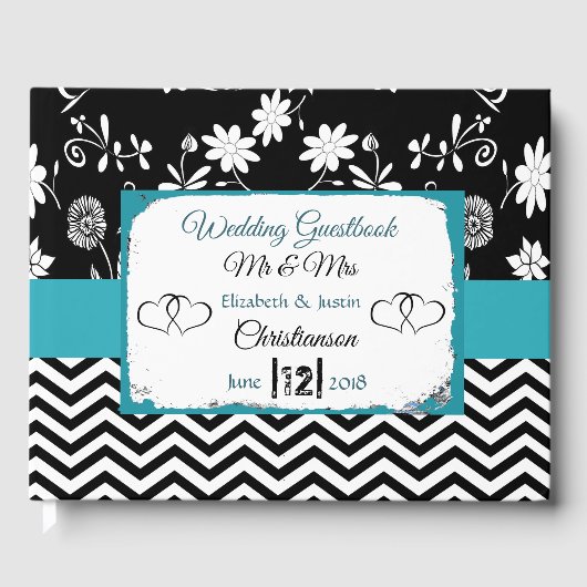 青と黒のハート結婚ズの本 ゲストブック (正面)