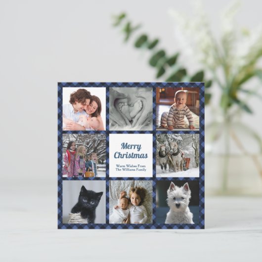 青と黒のバッファローのチェック8カスタム枚の写真 シーズンカード (スタンド正面)