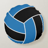青と黒のバレーボール |カスタマイズ ラウンドクッション (裏面)