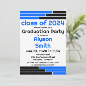 青と黒のバーワンフォトグラードパーティー 招待状 (スタンド正面)