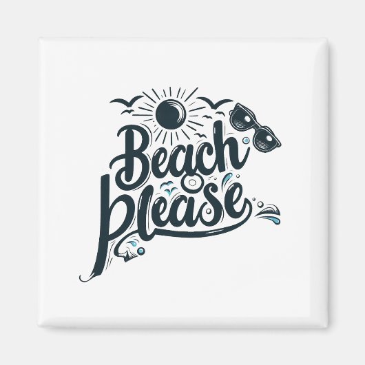 青と黒のビーチplease magnet マグネット (正面)