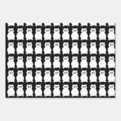 青と黒のフクロウ誕生日 ラッピングペーパーシート (正面2)