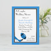 青と黒のフットボールウェディングシャワー招待状 招待状 (スタンド正面)