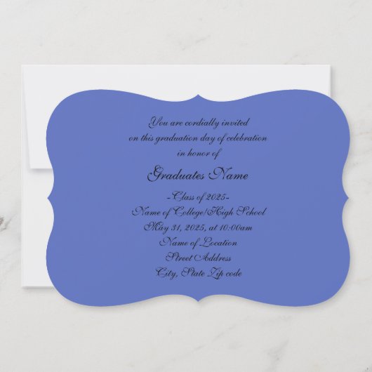 青と黒のフローラキャップ2025カード 招待状 (裏面)