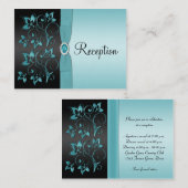 青と黒のフローラ披露宴エンクロージャカード エンクロージャーカード (正面/裏面)