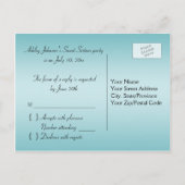 青と黒のフローラR.S.V.Pはがき インビテーションポストカード (裏面)