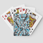 青と黒のブラシマークの抽象芸術 トランプ (裏面)