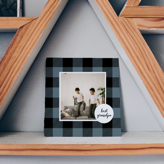 青と黒のプライドの最高のグランパの贈り物と写真