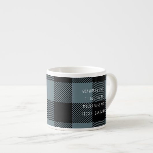 青と黒のプライドの最高のグランパの贈り物と写真 エスプレッソカップ (正面右)