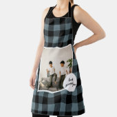 青と黒のプライドの最高のグランパの贈り物と写真 エプロン (インサイチュ)