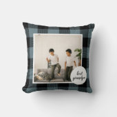 青と黒のプライドの最高のグランパの贈り物と写真 クッション (正面)