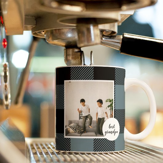 青と黒のプライドの最高のグランパの贈り物と写真 コーヒーマグカップ