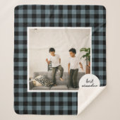 青と黒のプライドの最高のグランパの贈り物と写真 シェルパブランケット (正面)