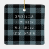 青と黒のプライドの最高のグランパの贈り物と写真 セラミックオーナメント (裏面)