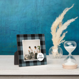 青と黒のプライドの最高のグランパの贈り物と写真 フォトプラーク