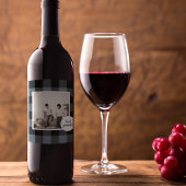 青と黒のプライドの最高のグランパの贈り物と写真 ワインラベル