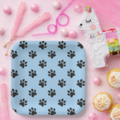 青と黒のポープリント ペーパープレート (パーティー)