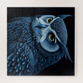 青と黒のマージーフクロウ ジグソーパズル (横)