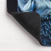 青と黒のマージーフクロウ マウスパッド (コーナー)