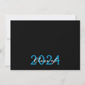 青と黒のユニークなフィルムストリップ6枚の写真 卒業 招待状 (裏面)