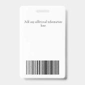 青と黒のライン入り 名前 写真 従業員 社員 悪い バッジ (裏面)