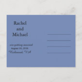 青と黒のレースフェイク日付を保存 案内ポストカード (裏面)