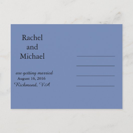 青と黒のレースフェイク日付を保存 案内ポストカード (裏面)