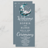 青と黒の三日月結婚式 プログラム (正面/裏面)