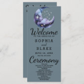 青と黒の三日月結婚式 プログラム (正面/裏面)