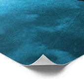 青と黒の世界地図 ポスター (角)