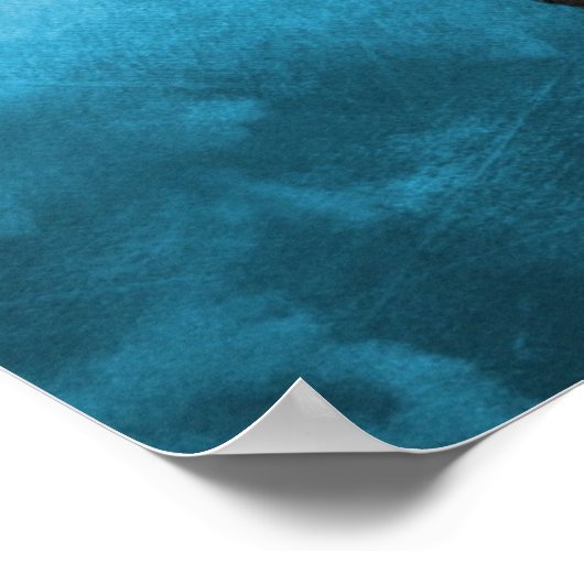 青と黒の世界地図 ポスター (角)