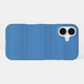 青と黒の六角形模様 iPhone 16ケース (裏面横)