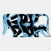 青と黒の切れ端またはテープの破壊 Case-Mate iPhoneケース (裏面 (横))