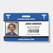 青と黒の医療従事者医師LPNナースID バッジ (表面)