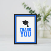 青と黒の卒業感謝メッセージ ポストカード (スタンド正面)