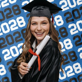 青と黒の卒業背景 タペストリー