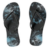 青と黒の大理石の抽象芸術 ビーチサンダル (ソール)