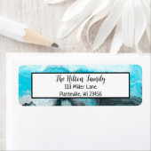 青と黒の大理石の流体アート ラベル (インサイチュ)