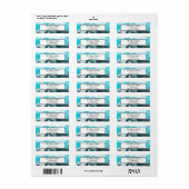 青と黒の大理石の流体アート ラベル (フルシート)