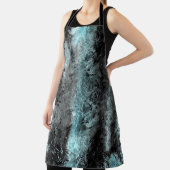 青と黒の奇妙澄んな繊維質感 エプロン (インサイチュ)