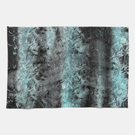 青と黒の奇妙澄んな繊維質感 キッチンタオル