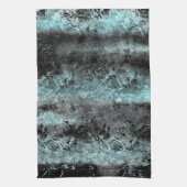 青と黒の奇妙澄んな繊維質感 キッチンタオル (縦)