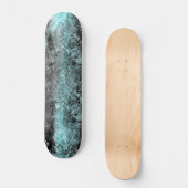青と黒の奇妙澄んな繊維質感 スケートボード (正面)