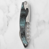 青と黒の奇妙澄んな繊維質感 ソムリエナイフ (裏面)