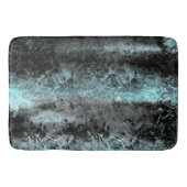 青と黒の奇妙澄んな繊維質感 バスマット (正面)